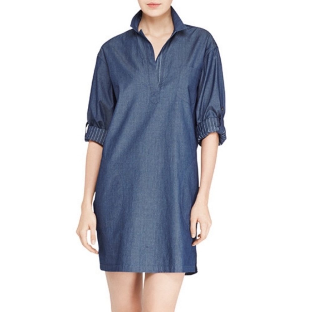 ATM ANTHONY THOMAS MELILLO long-sleeve chambray pullover shirtdress